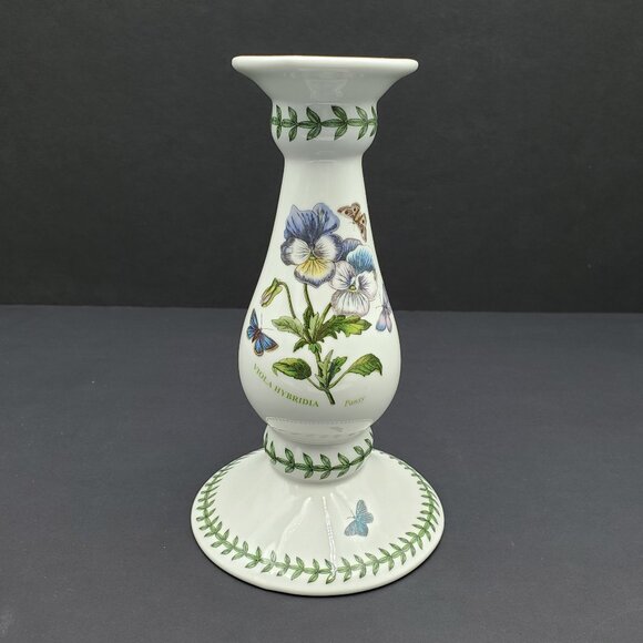 Portmeirion Botanic Garden Candlestick Pansies Butterflies Floral Candle Holder - Picture 2 of 6